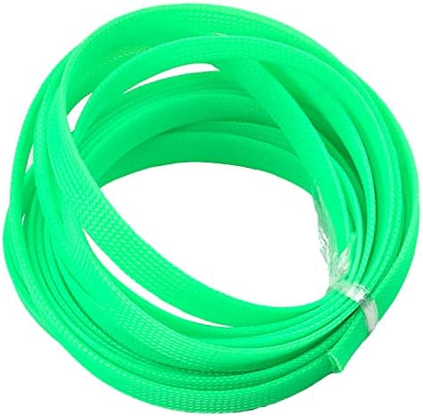 Bettomshin 1Pc 16.4Ft(5m) Cable Management Sleeve, 1/2"(12mm) Width PET Fluorescent Green Cord Protector, Wire Loom Tube Insulated Split Sleeving for USB Cable Power Cord Organizer Video Cable Hider