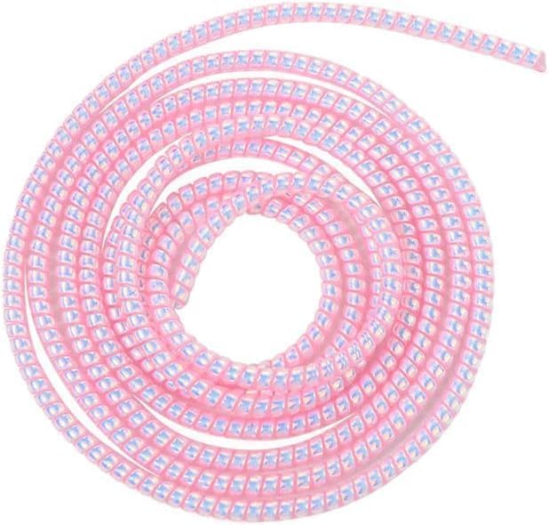 Laser Pink Spiral Cable Protector,Chargers Data Cable Protect Sleeve,Headphone Cable Saver for Phone Earphone USB Data Cableor for Prevent Pets from Biting The Cable Sleeves Cord Management