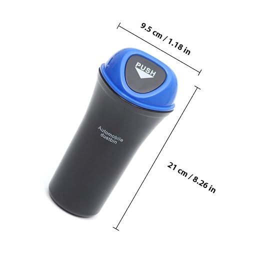 Portable Mini Car Trash Can with Leakproof Cover and Clip Space-Saving Vehicle Garbage Bin Organizer for Cars Suvs Trucks Multi-Functional Storage for Snacks Supplies Pet Food Blue