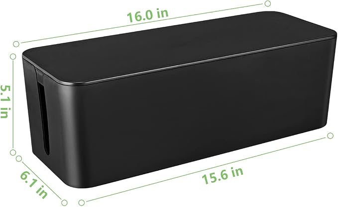 Cable Management Box, Large Cord Organizer Box to Hide Power Strip | Under Desk Cable Organizer, TV Computer Wires Cord Organizer, Cable Management Set, for Home/Office