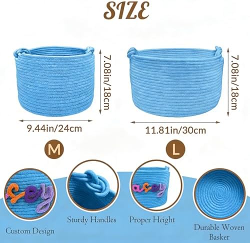 Personalized Dog Toy Basket Custom Cat Cotton Blend Pet Storage Bin with Embroidery Name Handwoven Pet Organizer for Puppy Kitten Ideal Pet Birthday Easter Gift