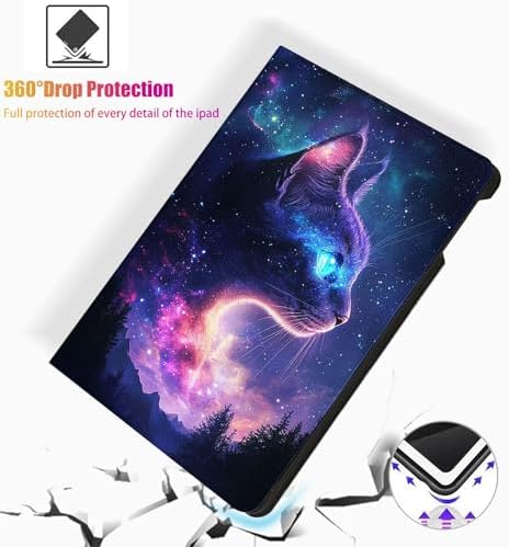 for Microsoft Surface Pro 7 Plus,Surface Pro 7/6/5/4 12.3" Tablet Case,Auto Wake/Sleep,Adjustable Stand Protective Cover - Galaxy Cat