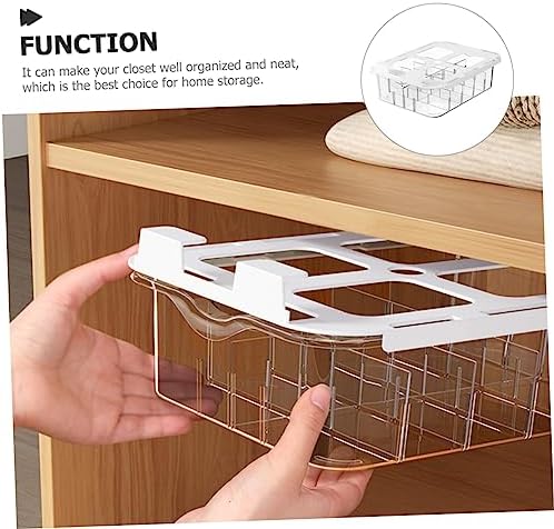 PRETYZOOM Type Underwear and Sock Organizer Box Multi Functional Storage for Closet Easy Installation Pet Material Compartment Divider for Neat Arrangement