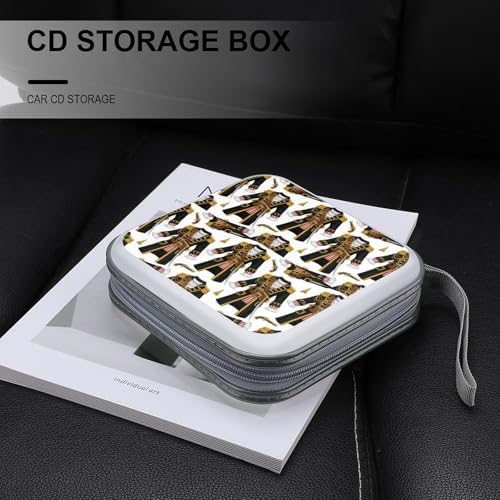 40-Disc Hard Shell Storage Wallet Pirate Costume, DVD CD Binder with Carry Strap, Portable Protective Organizer for Travel Office