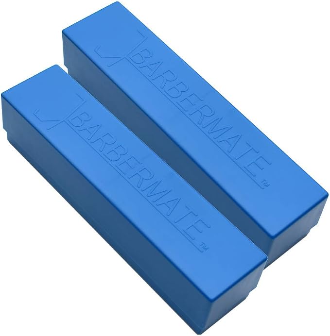 2 Pack Blue BarberMate Blade Caddy with Detachable Lid