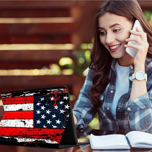 Case for Samsung Galaxy Tab A8 10.5" 2022 Model (SM-X200/X205/X207) | Slim Leather Smart Cover with Multi-Angle Anti-Slip Stand [Auto Wake/Sleep] Shell for Women Men - Vintage Black Flag