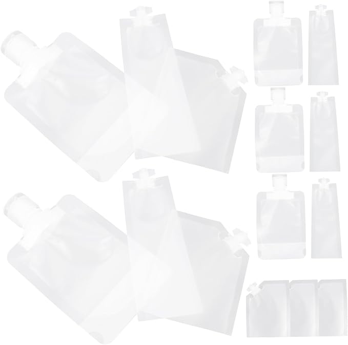 CALLARON 45pcs Multi-function Travel Makeup Bag Organizer Squeeze Pouches Reusable Travel Kit for Lotion Cream Toiletries Compact Design for