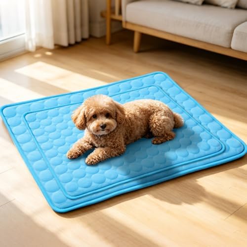 2026 Arc-Chill Upgraded Dog Cooling Mat Q-Max>0.4 Pet Cooling Pad | Non-slip Dog Bed Mats Washable Cooling Mat for Dogs Cats Instant Cool Relief for Indoor Floor Sofa, Outdoor Garden& Car Seats