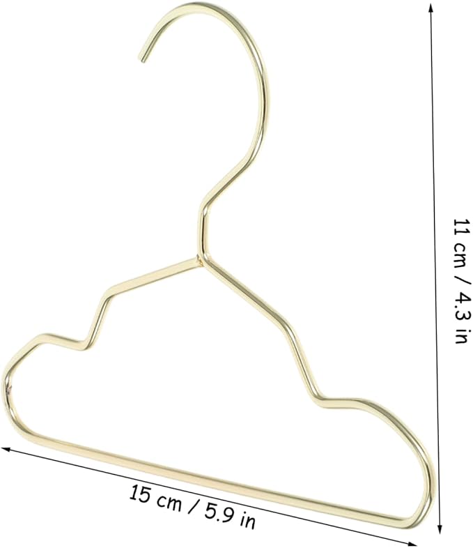 ORFOFE 10pcs Gold Pet Hangers Mini Dog Hangers for Clothes Metal Pet Small Cat Portable Dog Supplies