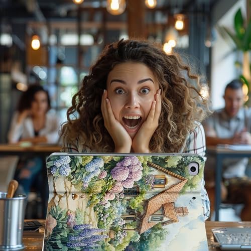 for Microsoft Surface Go 4/3/2/1-10.5" 2021 Tablet Case,Auto Wake/Sleep,Adjustable Stand Protective Cover - Pastoral Hand-Painted Flower