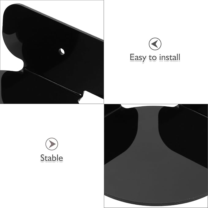 ABOOFAN 2pcs Security Camera Wall Shelf and Speaker Mount Bracket for Home, Black Circular Corner Wall Router Holder for Monitor Storage and Small Organization