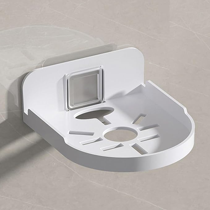 2pcs Wall Mount Security Camera Shelf Monitor Holder Small Floating Storage Rack White for Bathroom Kitchen Organization