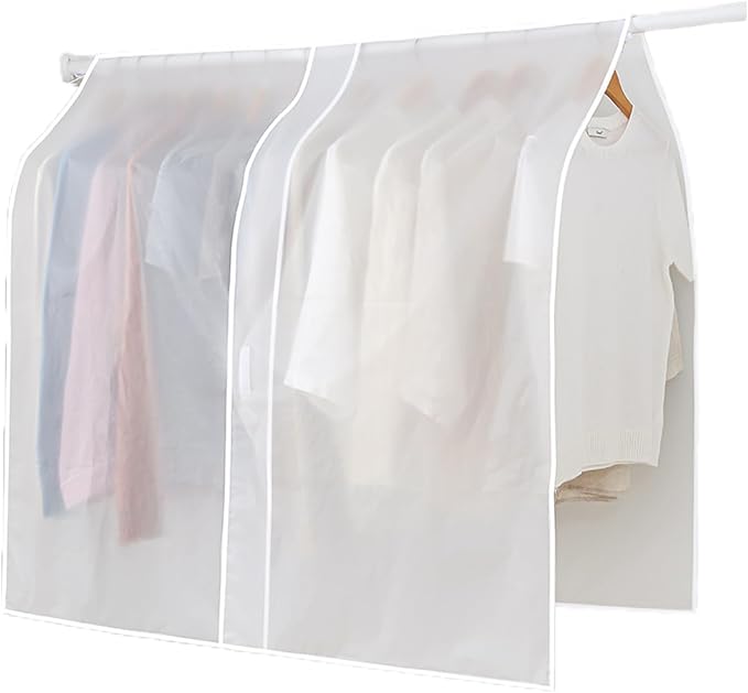 Clothes Rack Covers DustProof Frosted Rolling Clothing Rack Dust Cover Protector for Garment Rack with Wheels Standing Rolling Clothes Racks Portable Closet Wardrobe Racks Hanging Clothes