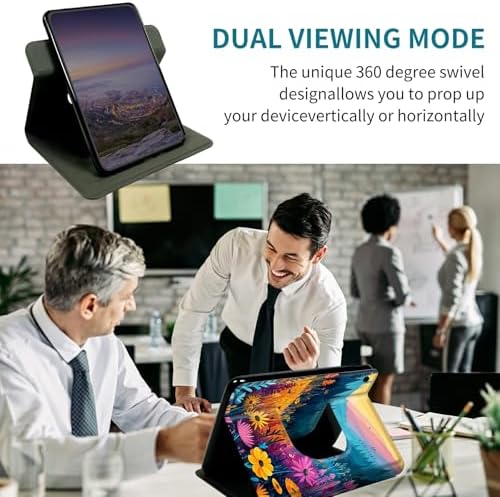 Case for Samsung Tab A11+ Plus 2026/Galaxy A9 Plus 11" 2024, 360 Degree Rotating Stand with Multi-Angle Vertical & Horizontal Viewing Shockproof Shell for Women Men, Mountain Wildflowers