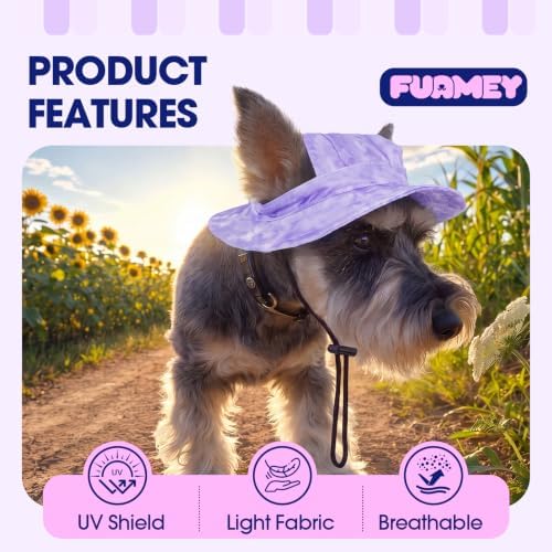 FUAMEY Dog Hat Beach Bucket Hat for Dogs with Ear Holes Summer Visor