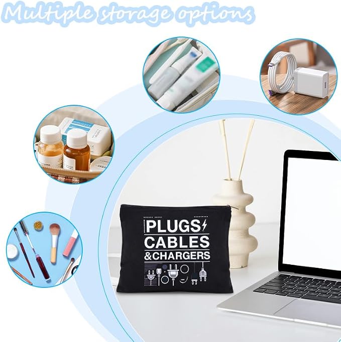 Sisadodo Charging Cable Organizer Travel Bag Toiletry Makeup Cosmetic Bags Medicine Med Toiletry Bag Pouch Diabetic Gifts Bags