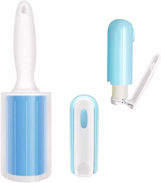 Reusable Washable Lint Roller 3 Pack, Sticky Gel Lint Rollers, Cat Dog Pet Hair Lint Remver Cleaner for Clothes, Carpet, Travel, 1 Large Roller with Dust Cover and 2 Mini Portable Small Lint Brush