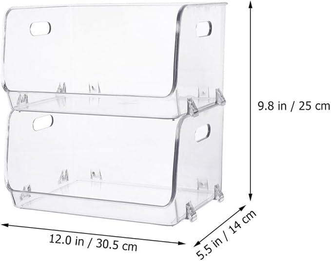 2pcs Figurine Holder Storage Box with Hollow Handles, Stackable Pet Desktop Storage Rack for Tabletop Organization and Wear Resistance