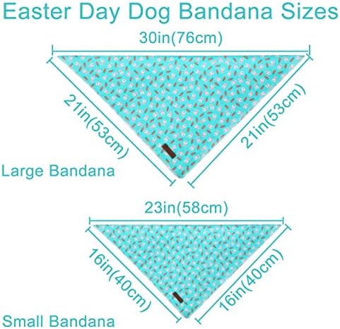 Easter Dog Bandana, Triangle Bid Scarf, Cotton, BlueRabbit, L, Easter, Rabbit, Unisex, Medium Large Dog