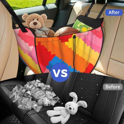 Color Stair Car Seat Organizer-Backseat Storage Bag for Travel | Waterproof Durable. Holds Snacks Gear Essentials. Fits Most Cars.