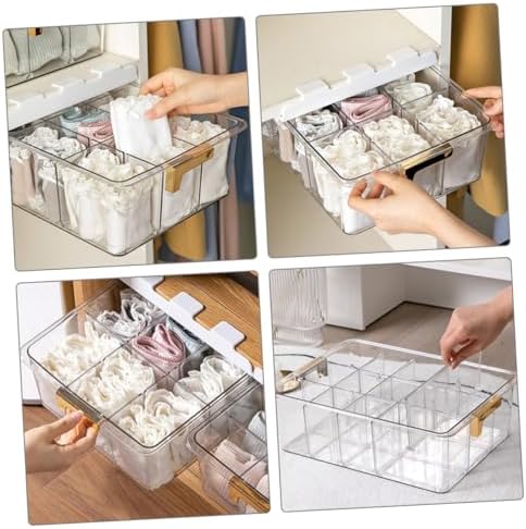OUNONA Multi-functional Underwear and Socks Organizer Box Drawer Storage Dividers for Closet Easy Installation Dust Design for Neat Sock Management