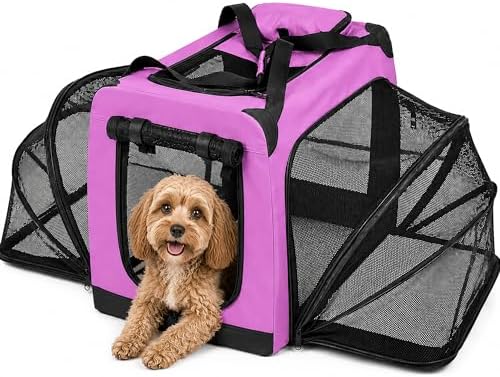 Pet Life ® 'Hounda Accordion' Metal Soft-Folding Collapsible Dual-Sided Triple-Expandable and Collapsible Folding Travel Dog Crate and Pet Playpen