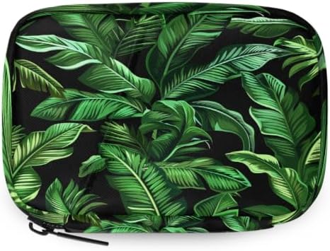 Travel Pill Organizer Tropical Green Leaf Pattern Small Pill Case