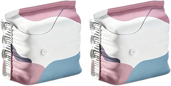 Vacuum Storage Bags No Pump Needed, Heavy Duty Thickened Compression Bags for Closet Dorm Room Moving, Upright Standing Cube Design Large & Medium 2/4 Pack (#M-2)