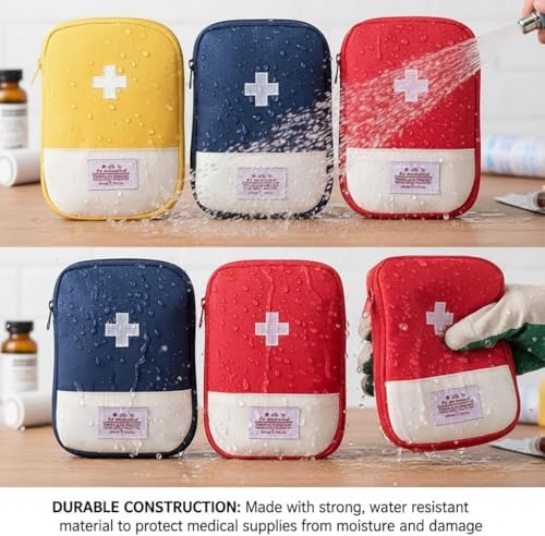 4 Pcs Empty Travel Portable Mini First Aid Pouch, Outdoor First Aid Medical Rescue Bag Multi-Function Emergency Medicine Storage Organizer Bag Household Supplies (Small)