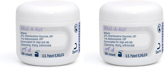 Mal-A-Ket Wipes, 2.25" Round, jar,50 Count (Pack of 2)