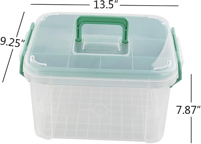 First Aid Kit Container, Clear Organizer Box, Medicine Organizer | Clear Plastic First Aid Box with Removal Tray/ Lid/ Handle, Functional Container