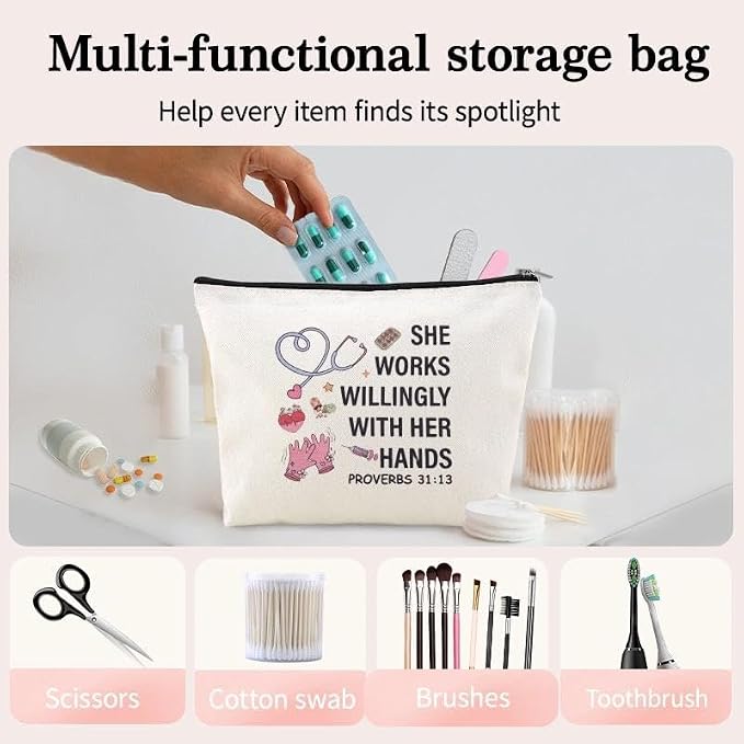 Nurse Pouch Bag for Work Supplies Graduation Nursing Practitioner School Gifts Nurse Stuff Essential Nurses Accessories for Women Bag Nursing Preceptor Gifts from Student Nurses Bday Week Present