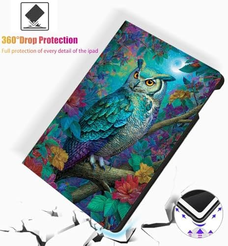 for Microsoft Surface Go 4/3/2/1-10.5" 2021 Tablet Case,Auto Wake/Sleep,Adjustable Stand Protective Cover - Owl Forest Luminous