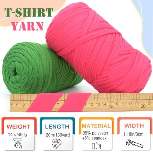 400g Tshirt Yarn for Crochet,Burgundy T Shirt Soft Elastic Fabric Chunky Thick T-Shirt Crochet Yarn for Crocheting Knitting Beginner Hand Knitting for Bag/DIY Craft/Home Decor-Burgundy