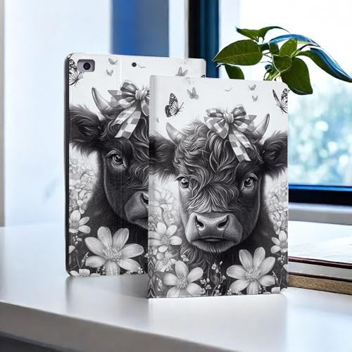 for Microsoft Surface Pro 11/10/9-13" 2024/2022 Tablet Case,Auto Wake/Sleep,Adjustable Stand Protective Cover - Cute Cartoon Cow