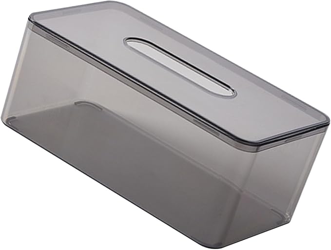Yosoo Clear Tissue Dispenser Box Plastic Facial Tissue Napkin Organizer with Transparent Design for Living Room Office Hotel Restaurant