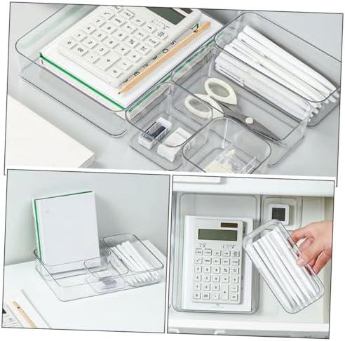 PRETYZOOM 1Set Clear Drawer Organizer Set Versatile Storage for Makeup Office Supplies and Bathroom Essentials Pet Material Stylish Transparent Design Multi