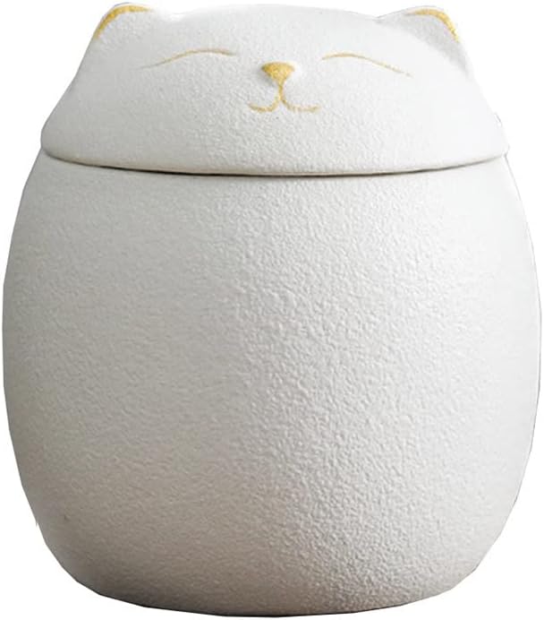 Ceramic Jar Cat Candy Dish Sugar Bowl Storage Jar Canister with Seal Lid