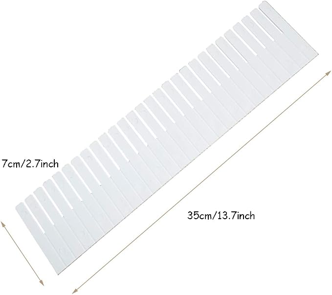 OJYUDD 12PCS DIY Plastic Grid Drawer Dividers,White Adjustable Sock Underwear Dresser Drawer Organizers Divider for Stationary Storage