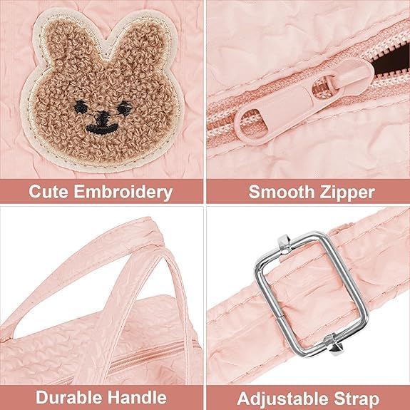 Lushandy Baby Diaper Bag Tote, Mom Bag Crossbody Diaper Bags Baby Travel Bags for Girl Pañaleras Para Bebe (Pink, Large)