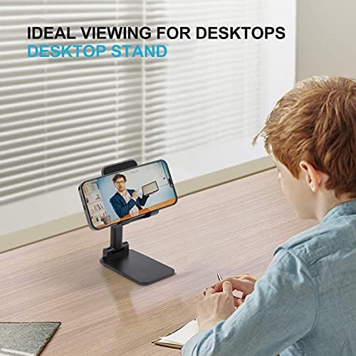 Desktop Foldable Shark Smartphone Stand | Height Angle Adjustable, Cell Phone Holder, with Anti Slip Base, Travel Office