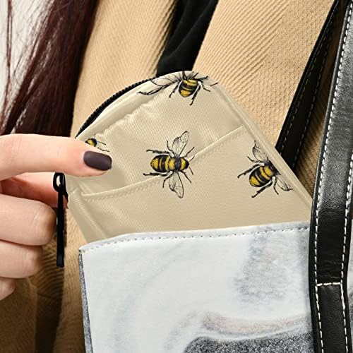 Vintage Honey Bee Pill Box 7 Day Pill Case Travel Pill Organizer Bag with Zipper Portable Weekly Case Compact Size for Vitamin Supplement Holder