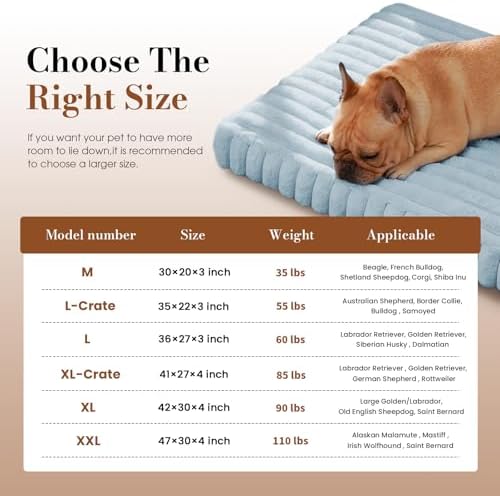 Large Orthopedic Dog Crate Bed with Waterproof Lining | Egg crate foam for joint support. Soft plush surface. Non-slip bottom. Removable & machine washable cover. OEKO-TEX certified