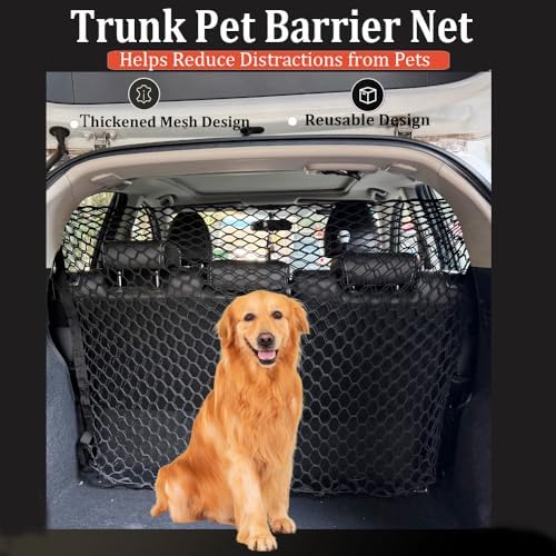Dog Car Barrier for Volkswagen Sharan Touareg Scirocco Amarok Caddy, Durable Car Dog Back Seat Barrier Net, Mesh Pet Divider Storage Net, Breathable & Easy to Install, Travel Accessories