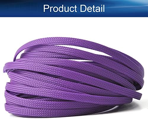 Bettomshin 1Pc 32.8Ft(10m) Cable Management Sleeve, 1/4"(6mm) Width PET Purple Cord Protector, Wire Loom Tube Insulated Split Sleeving for USB Cable Power Cord Organizer Video Cable Hider