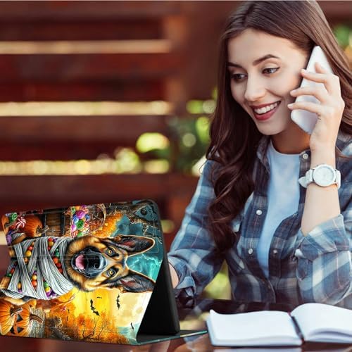 Case for Samsung Galaxy Tab A8 10.5" 2022 Model (SM-X200/X205/X207) | Slim Leather Smart Cover with Multi-Angle Anti-Slip Stand [Auto Wake/Sleep] Shell for Women Men - Pumpkin Puppy