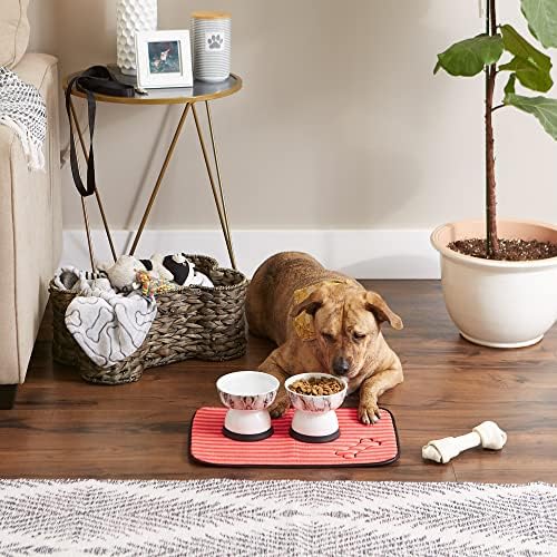 Bone Dry Machine Washable, Ultra Absorbent Pet Mat, 12x18", Red Stripe