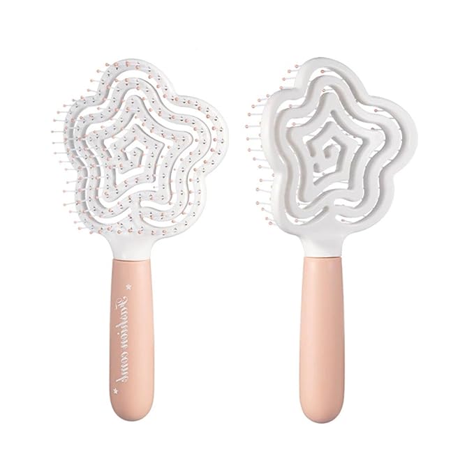 Star Shape Small Dog Brush - Soft Grooming Puppy Massage Brush, Pet Hair Bathing Brush Comb, Hangable Grooming Tool for Poodles, Teddy, Yorkies, Maltese, Shih Tzu, Chihuahua (Pink)