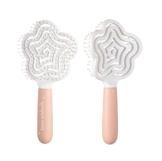 Star Shape Small Dog Brush - Soft Grooming Puppy Massage Brush, Pet Hair Bathing Brush Comb, Hangable Grooming Tool for Poodles, Teddy, Yorkies, Maltese, Shih Tzu, Chihuahua (Pink)
