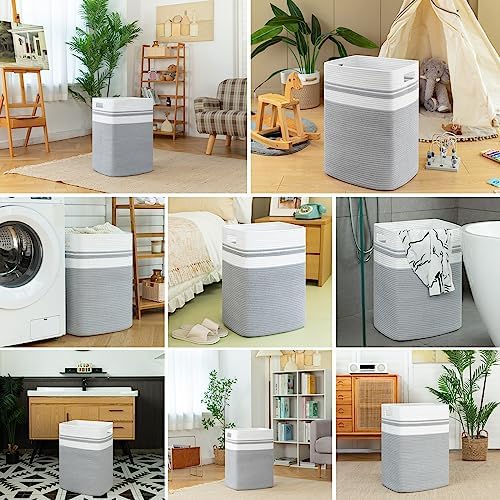 OIAHOMY 91L Laundry Hamper, XXXLarge Collapsible Laundry Basket Gray